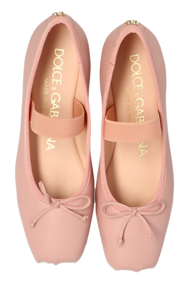 Dolce & Gabbana Kids Leather ballet flats with an elastic strap