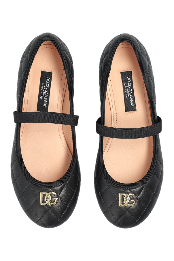 Dolce & Gabbana Kids Bailarinas de cuero con logo