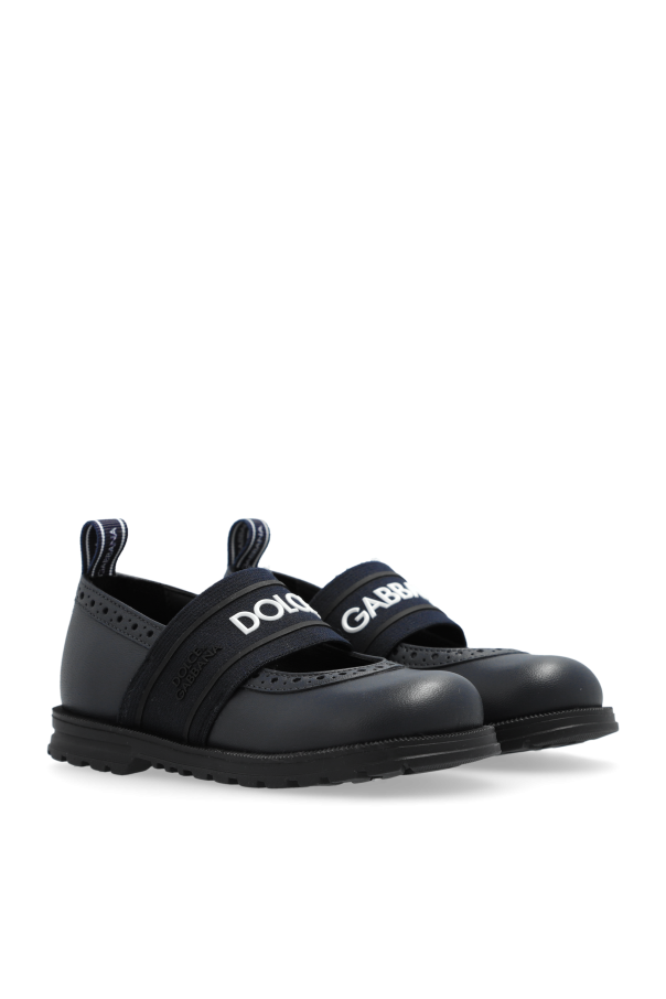 Dolce & Gabbana Kids Leather ballerinas with logo