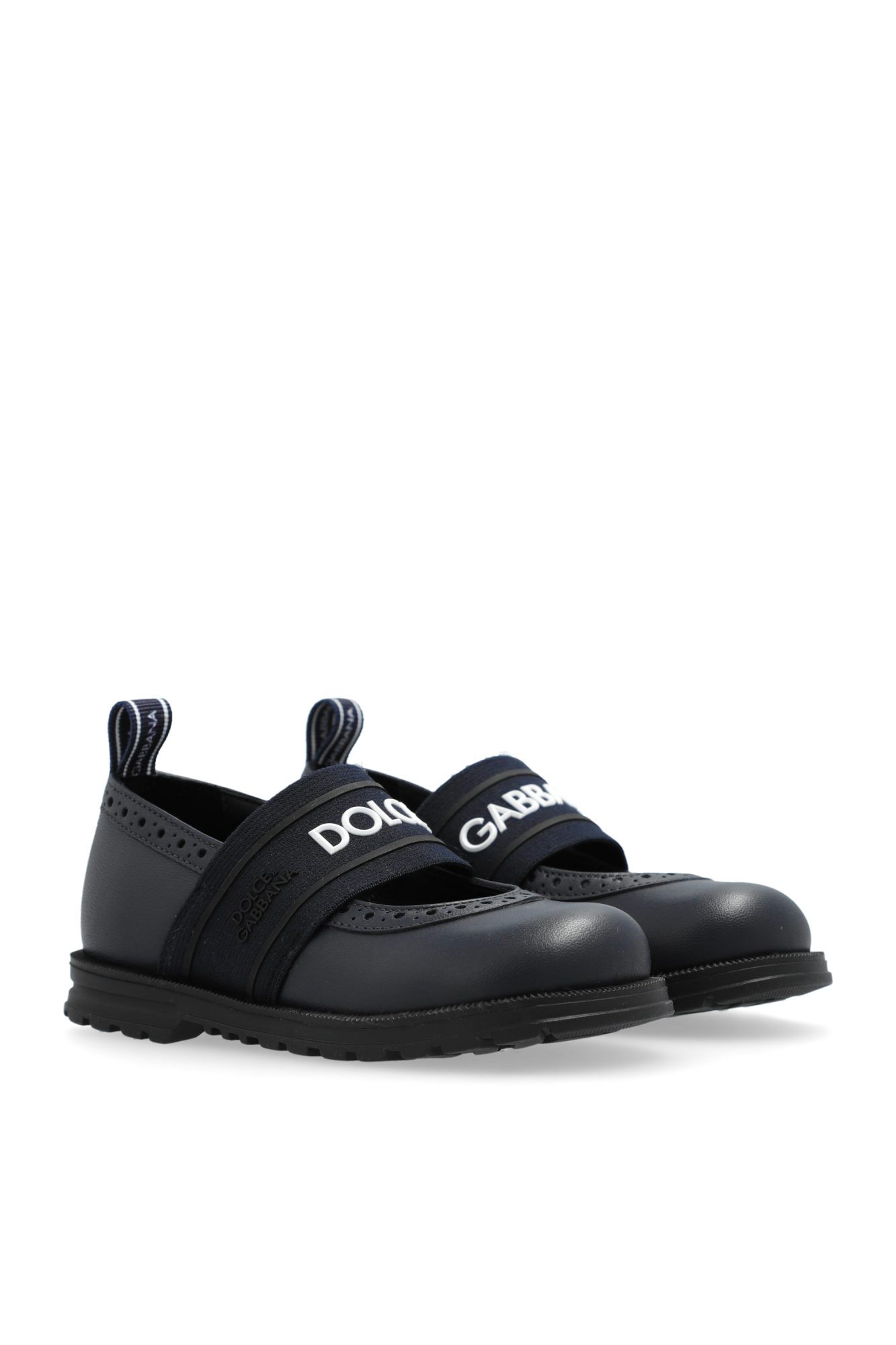 Dolce & Gabbana Kids Leather ballerinas with logo