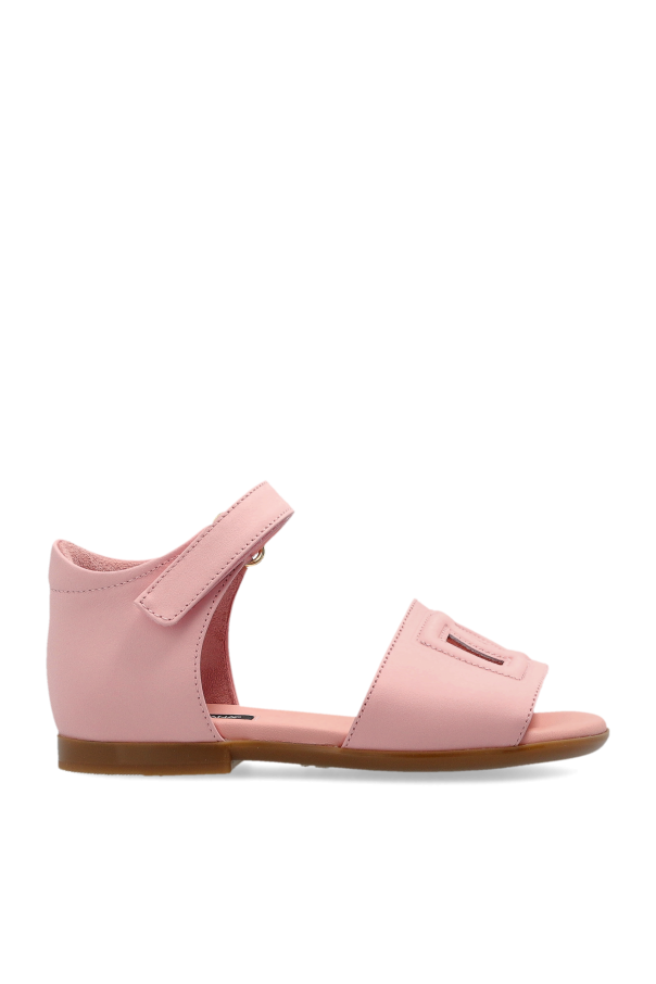 Leather sandals with logo od Dolce & Gabbana Kids