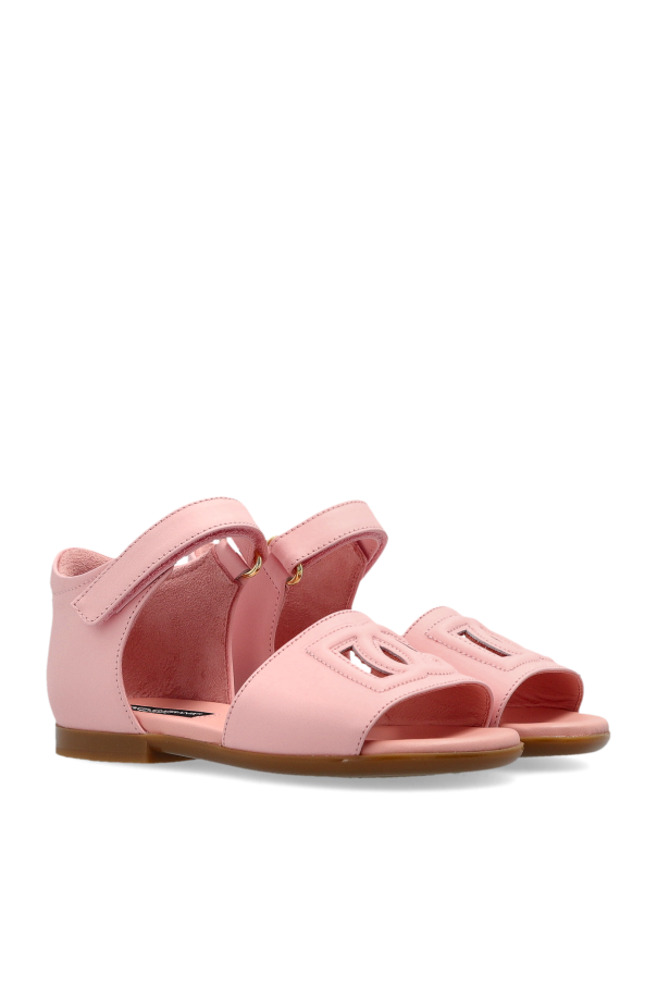 Dolce & Gabbana Kids Leather sandals with logo