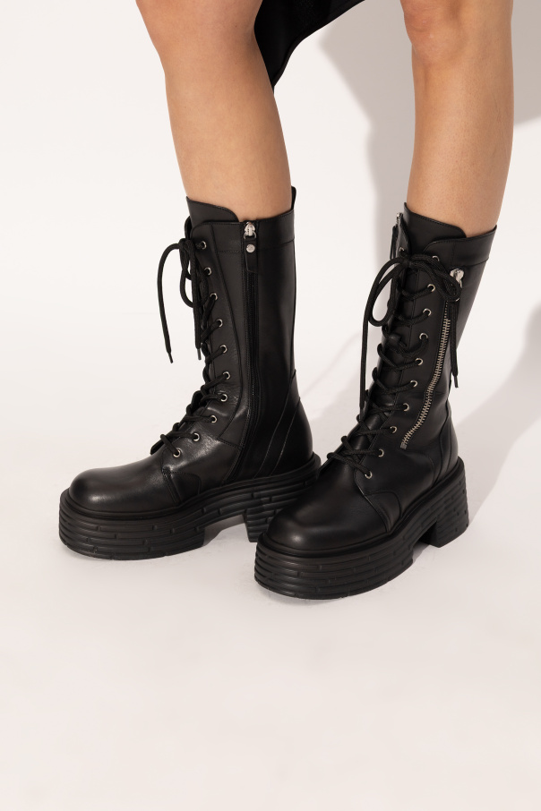 AGL Leather platform shoes 'Lignes'