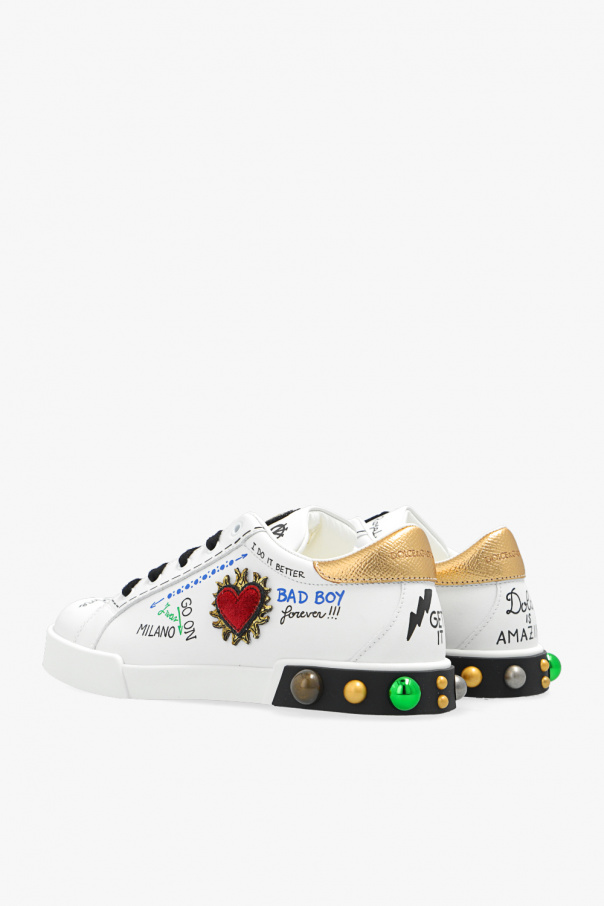 Dolce & Gabbana Floral Cat Eye Sunglasses Leather sneakers