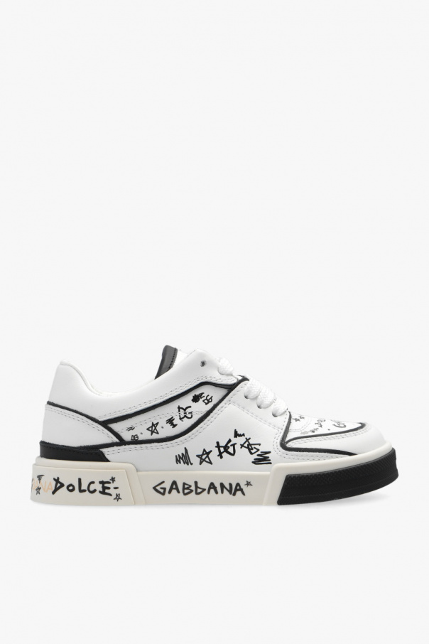 dolce gung gabbana kids logo slides Patterned sneakers
