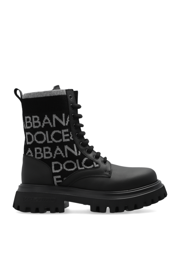 Boots with monogram od Dolce & Gabbana Kids