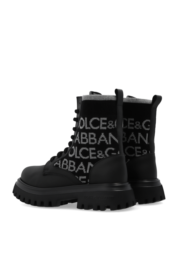 Dolce & Gabbana DG logo T-shirt Kids Boots with monogram