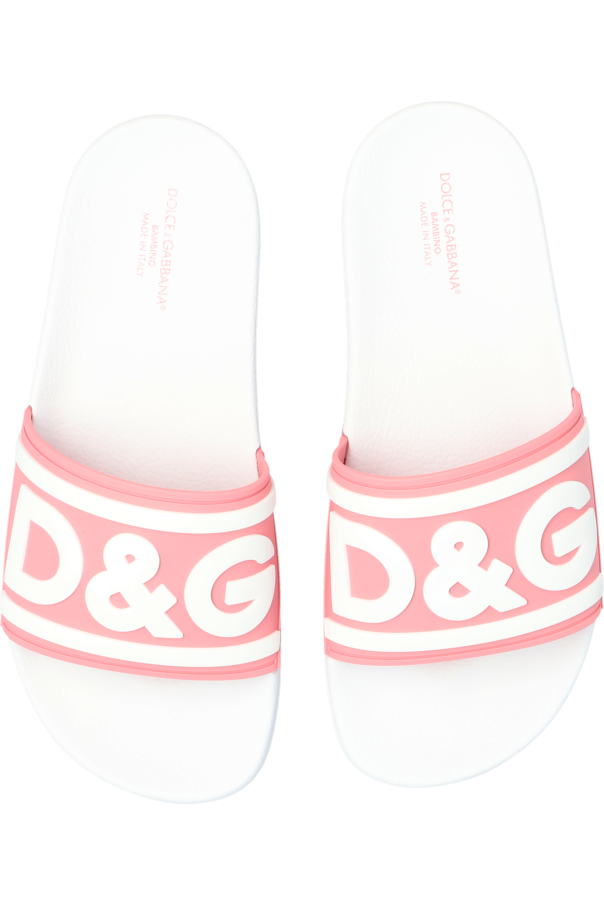 Dolce & Gabbana Kids Gumowe klapki z logo