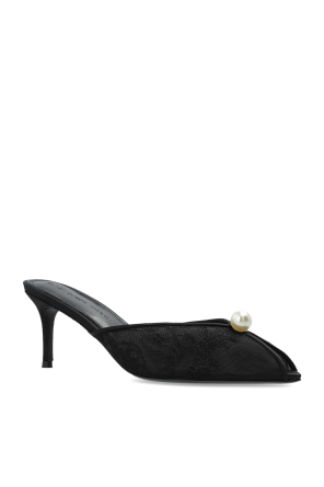 BLACK SUEDE STUDIO Klapki na obcasie ‘Debby70’