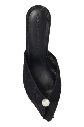 BLACK SUEDE STUDIO Klapki na obcasie ‘Debby70’