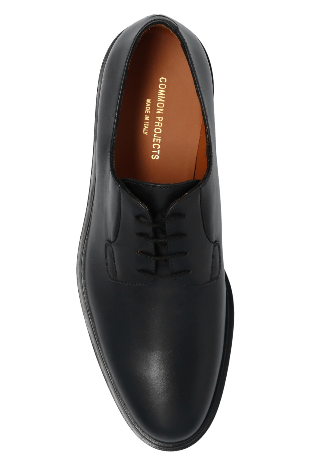 Common Projects Black Type 123 Leather Derby Shoes