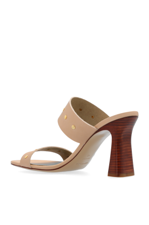 Maria Luca ‘Flora’ heeled mules in leather