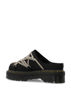 Rick Owens RICK OWENS X DR MARTENS Plateau-Mules „Quad Megalace“ aus schwarzem Leder