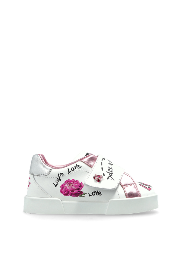 Leather shoes with appliqués od Dolce & Gabbana Kids
