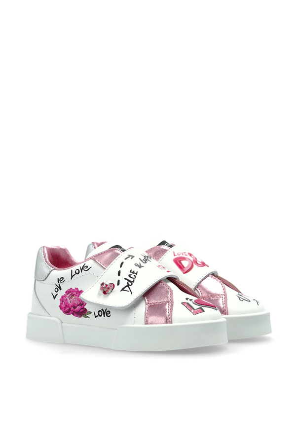 Dolce & Gabbana Kids Skórzane buty z aplikacjami
