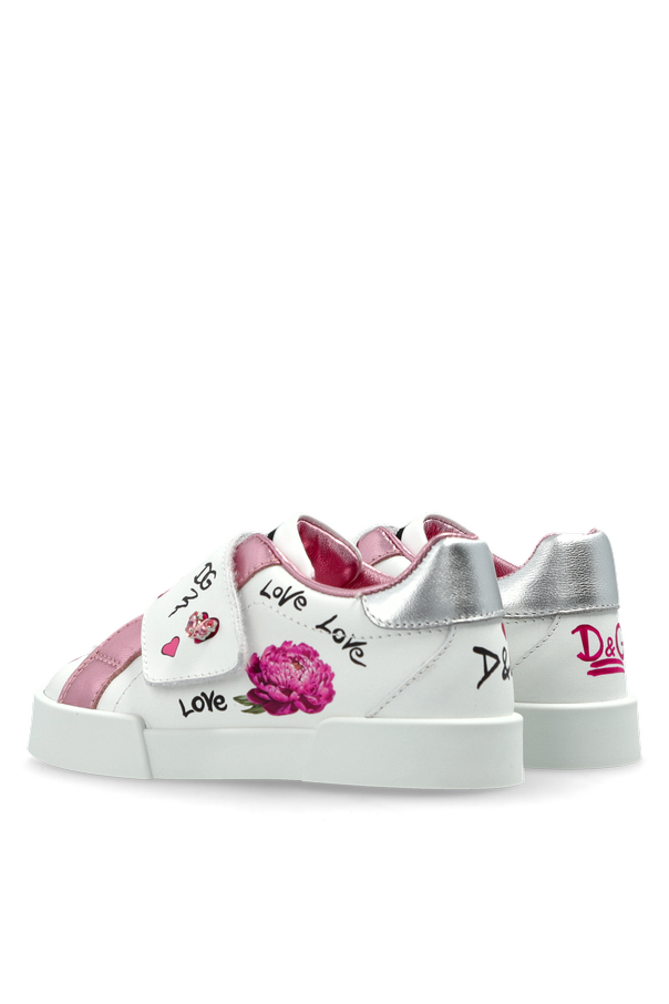Dolce & Gabbana Kids Skórzane buty z aplikacjami