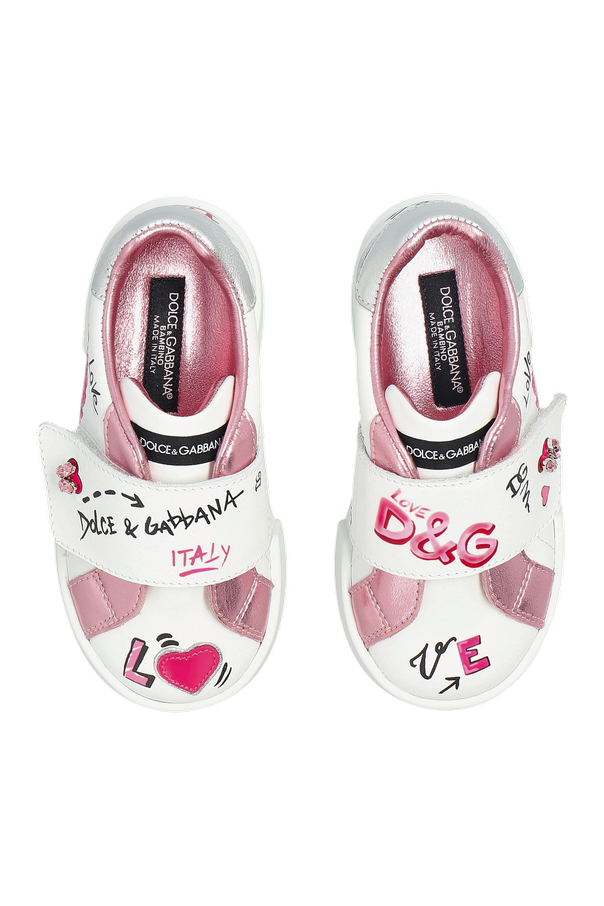 Dolce & Gabbana Kids Skórzane buty z aplikacjami