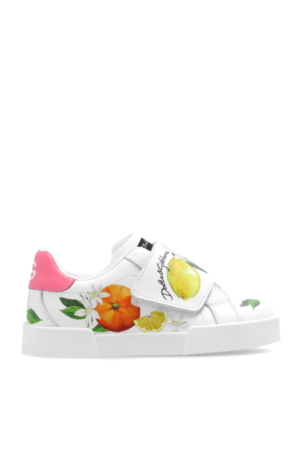 Dolce & Gabbana colour-block half-zip hoodie Sneakers with motif of fruits