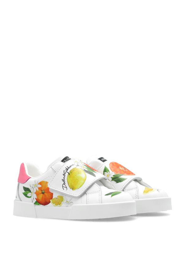 Dolce & Gabbana colour-block half-zip hoodie Sneakers with motif of fruits