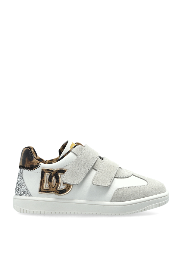 Sports shoes with logo and shimmering appliqués od Dolce & Gabbana Kids