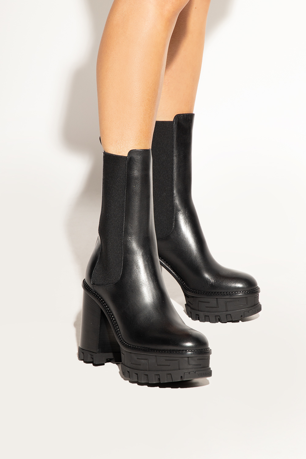 Versace Martens Kids lace-up leather boots