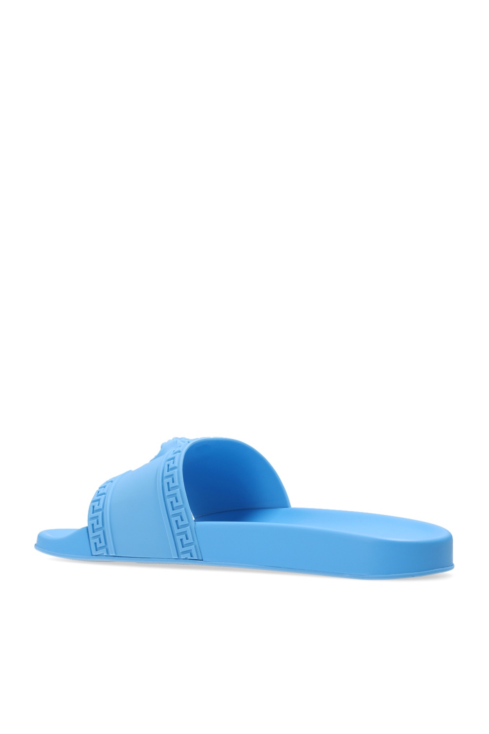 blue versace slides