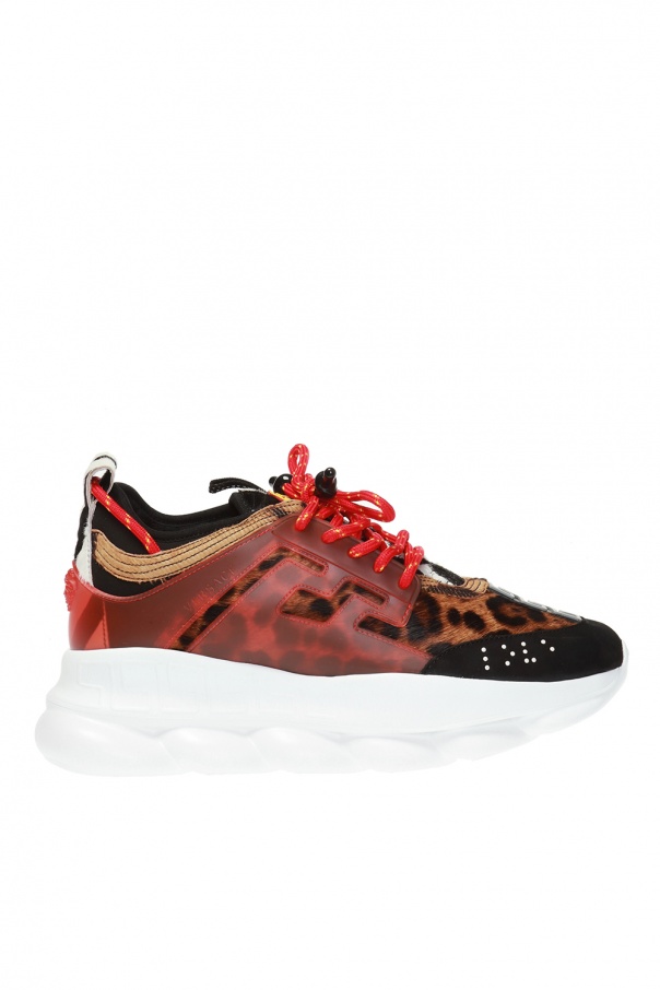 Chain reaction low trainers Versace Red size 43 EU in Rubber