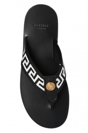 Versace CC striped wedge boots
