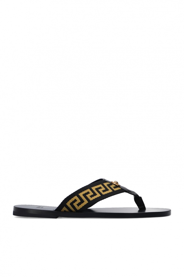 Versace Leather flip-flops