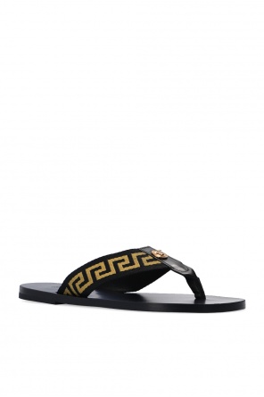 Versace Leather flip-flops