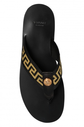 Versace Leather flip-flops