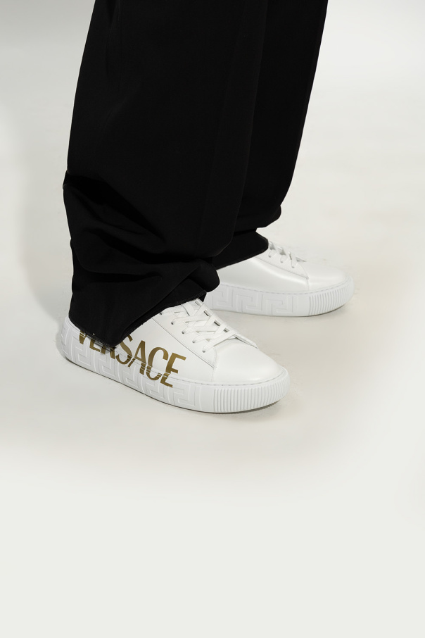 Versace sneakers nero tessuto vernice BX822