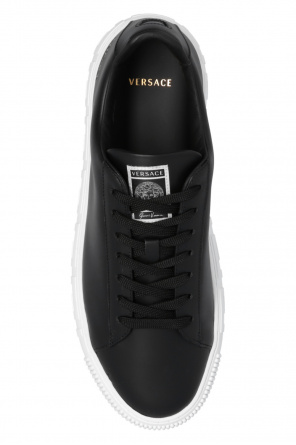 Versace Beige Double Grommet Kurt High-Top Sneakers