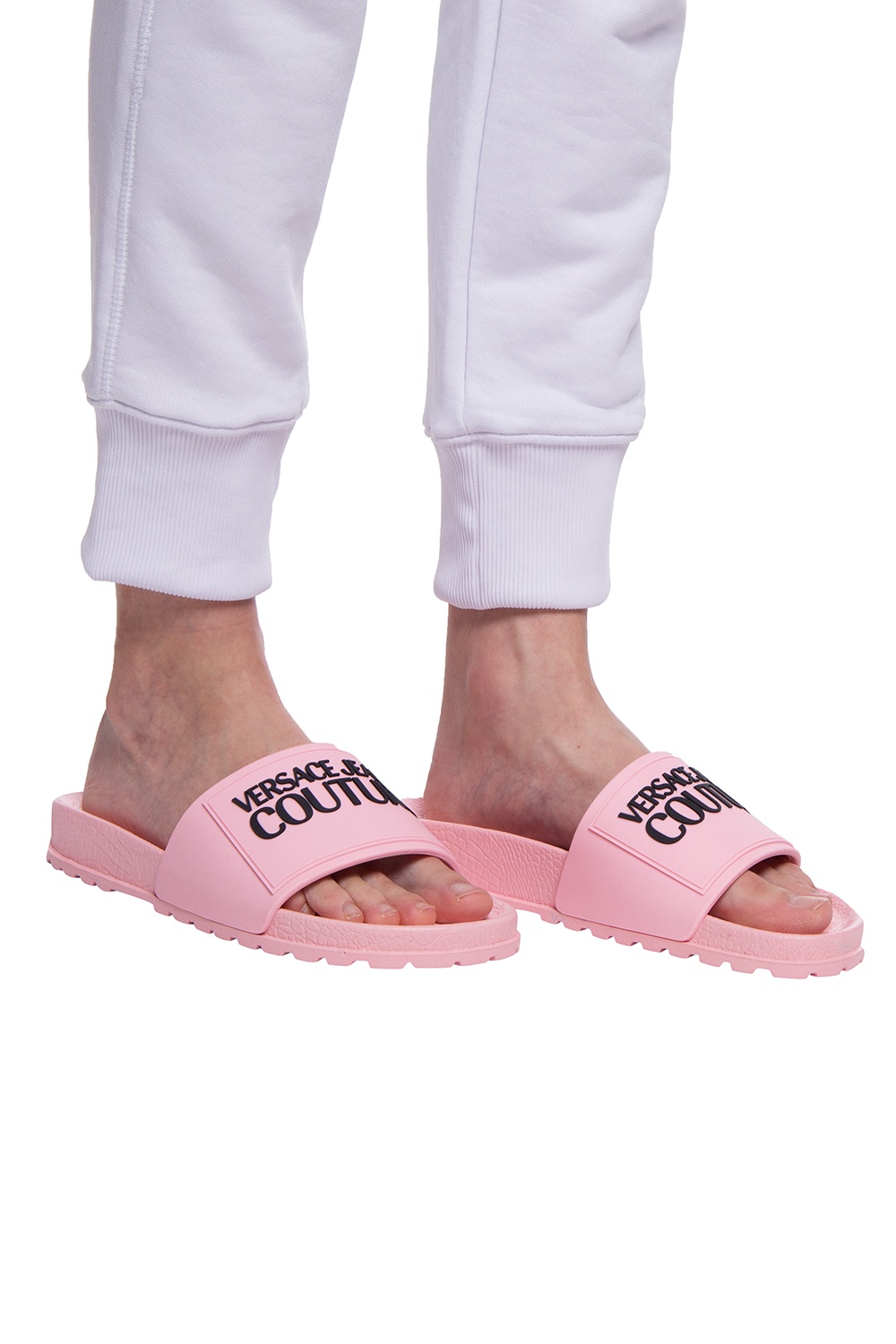 versace jeans couture slides pink