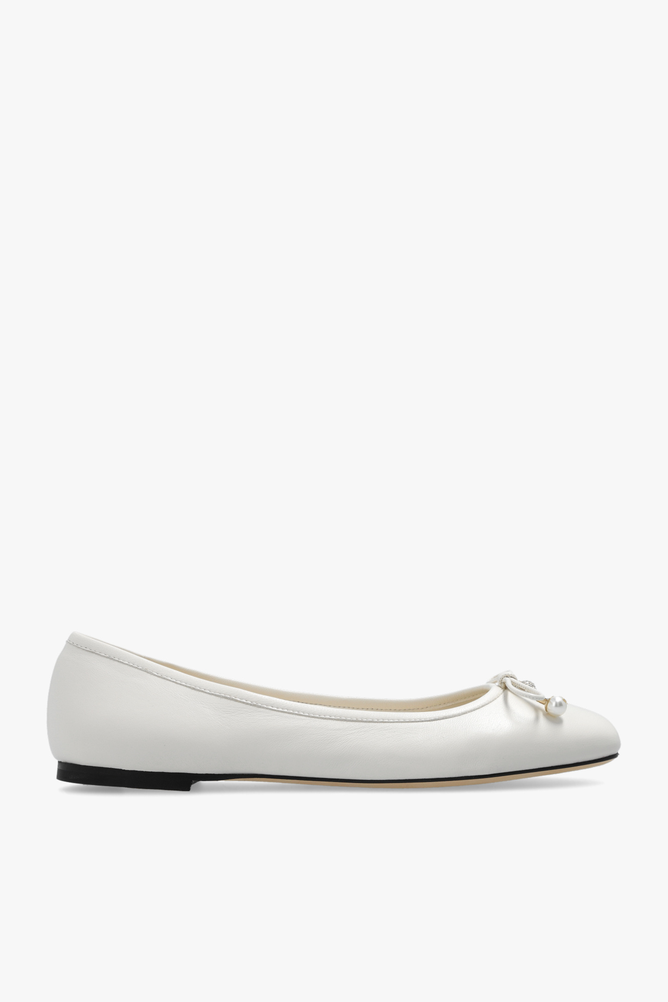 Shop Jimmy Choo Plain Leather Logo Outlet Ballet Shoes by kei224