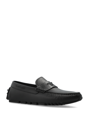 Emporio Armani Leather moccasins with logo