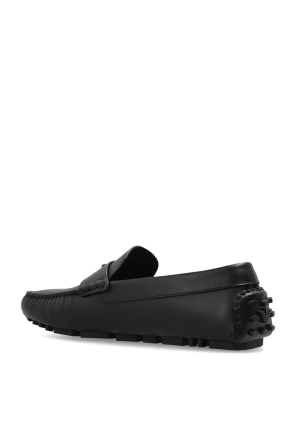 Emporio Armani Leather moccasins with logo