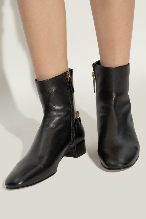 Emporio Armani Leather ankle boots with heels