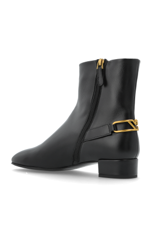 Emporio Armani Leather ankle boots with heels