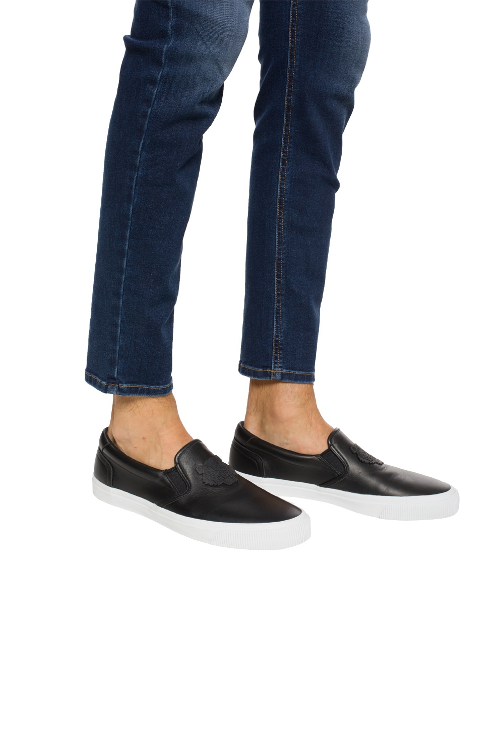 kenzo leather slip on