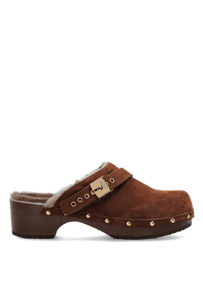 Leather Slides ‘Pescura Robin Fur’