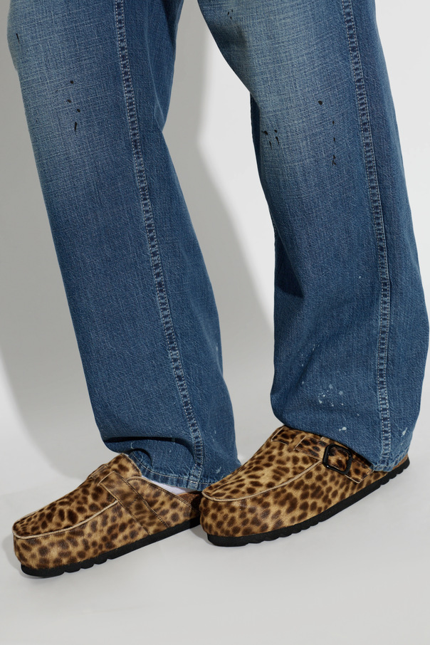 Scholl Ledrige Pantoletten „Dakota Fur“