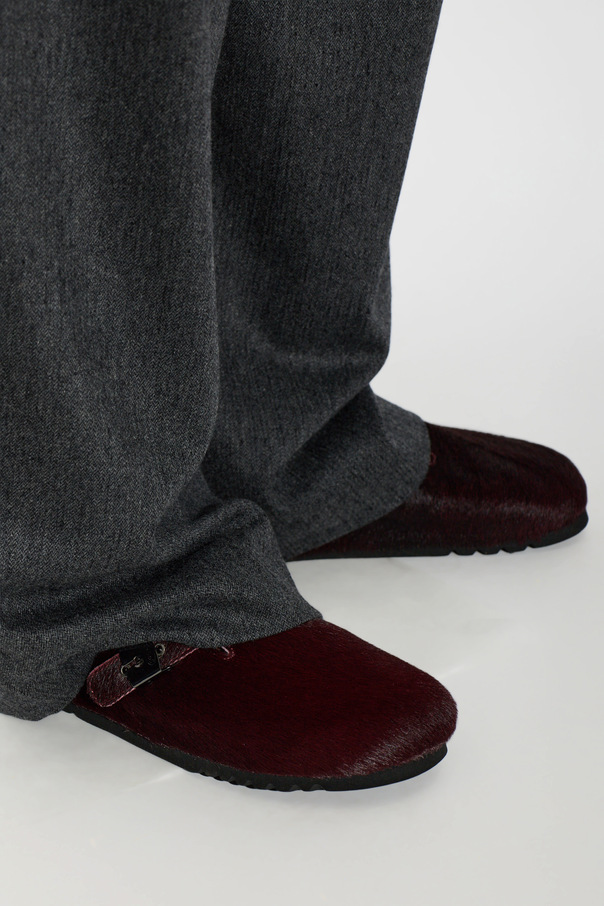 Scholl Sandalias de cuero 'Grace Fur'