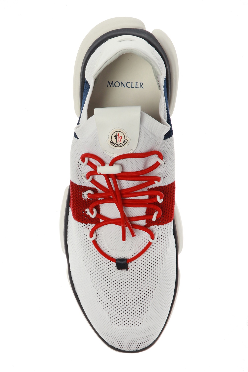 Moncler White, Red & Blue Bubble Sneakers