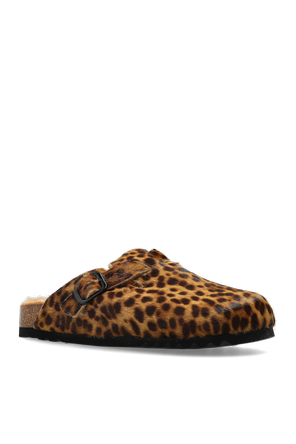 Scholl Brown leather '‘Fae New F’' slip-on mules