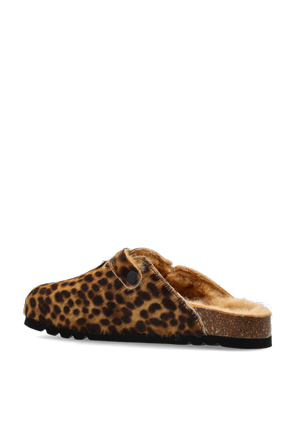 Scholl Brown leather '‘Fae New F’' slip-on mules