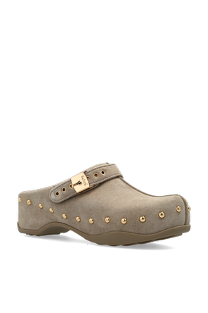 Scholl Beige suede mule sandals ‘Pescura Phoebe’