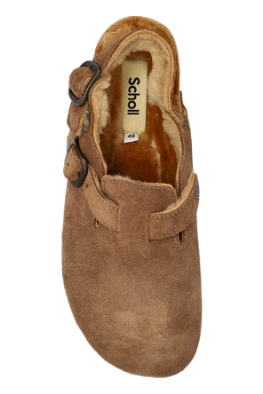 Scholl Suede backstrap slides ‘Fae Backstrap’
