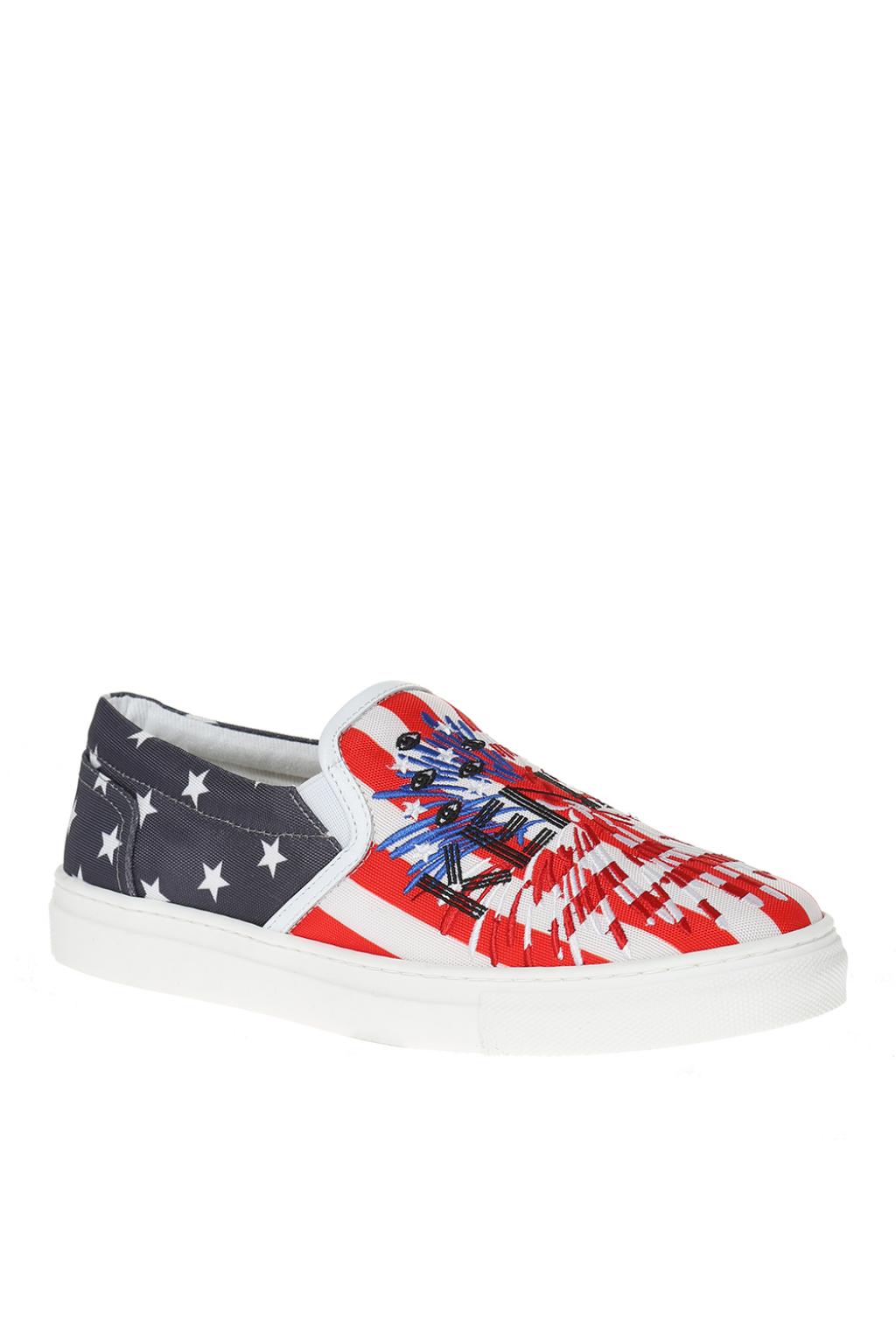 patterned slip on sneakers