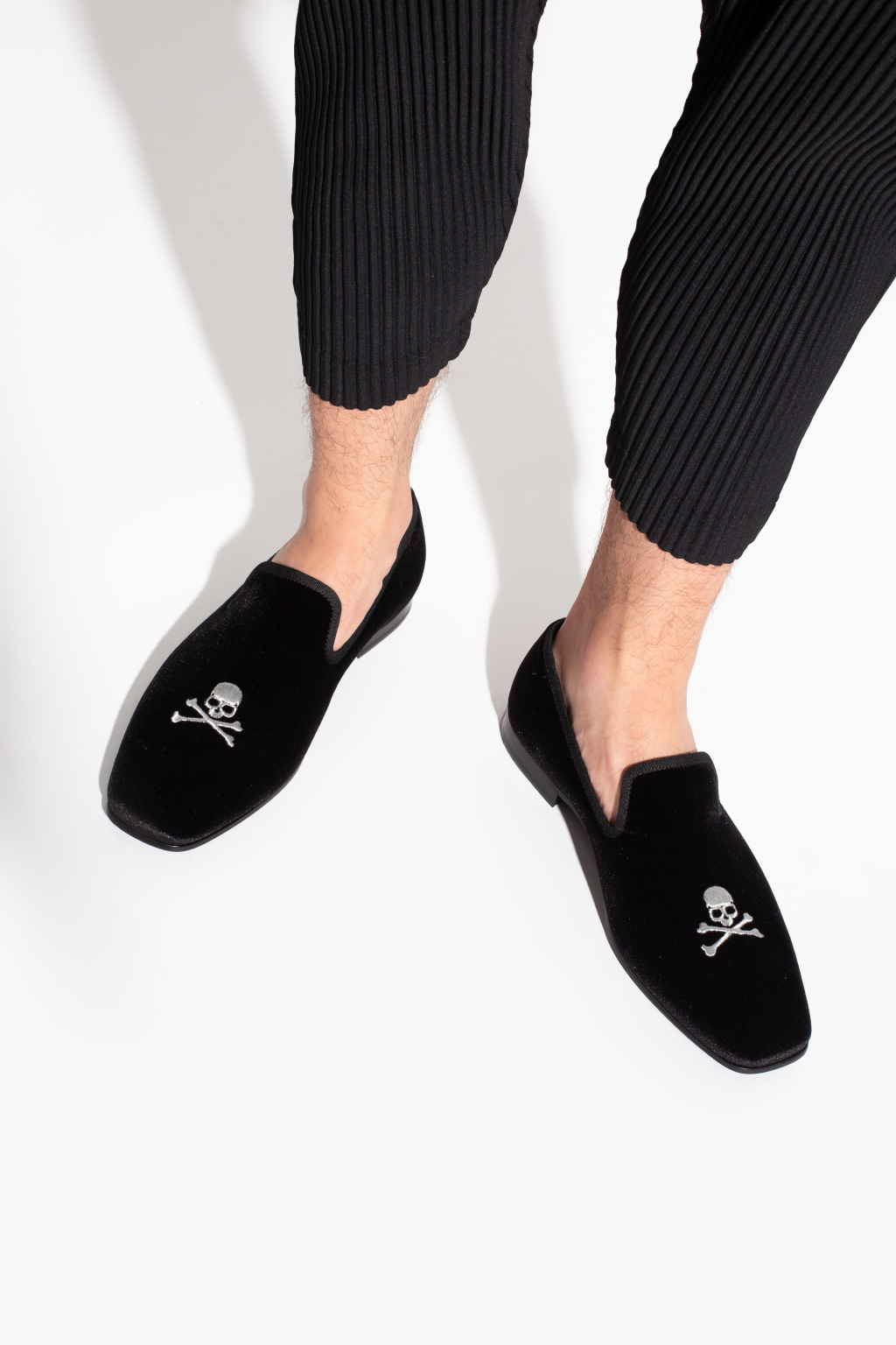 Philipp Plein Skull-embroidered loafers